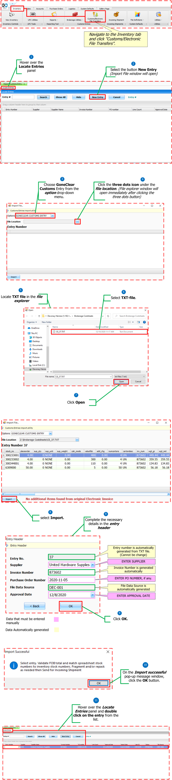 Customs and Electronic File Transfer -Steps to import TXT file.png