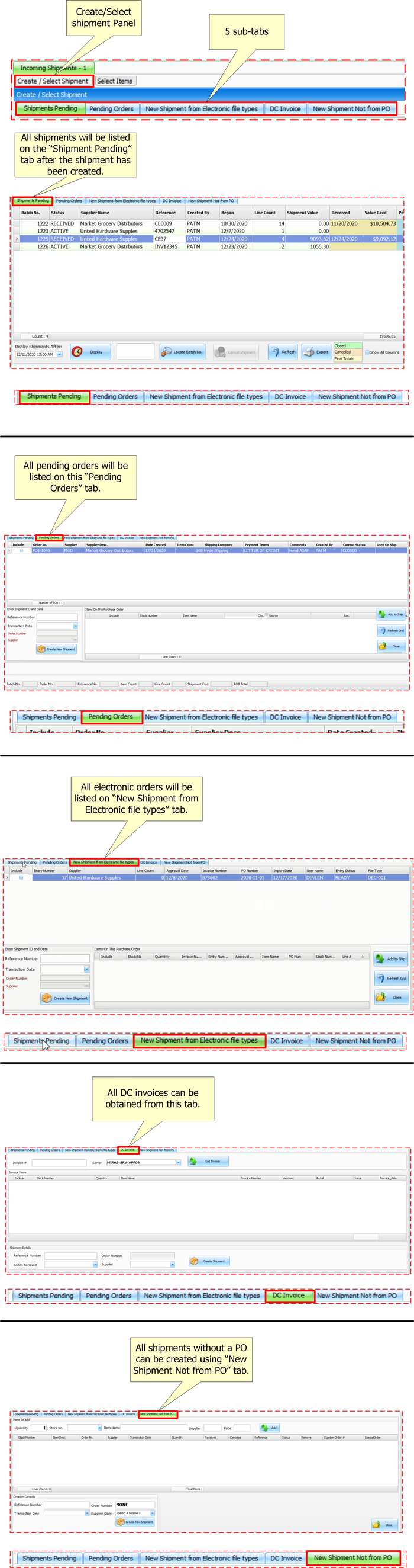 Create and select shipment panel.png